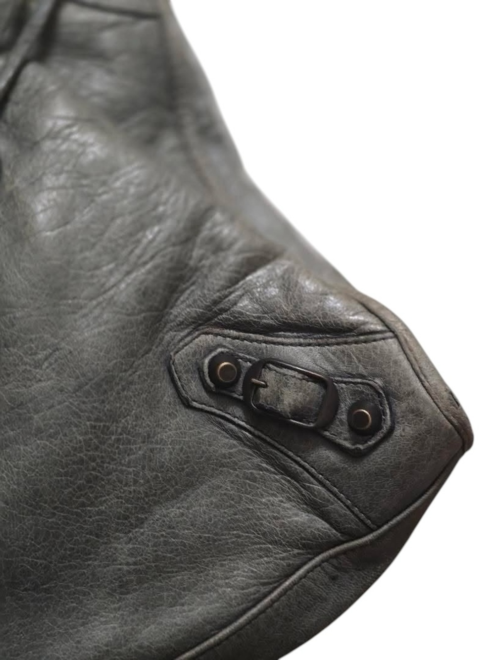 Auth Balenciaga City Bag grey green Lambskin  Leather shoulder Bag mirror strap - Picture 3 of 11